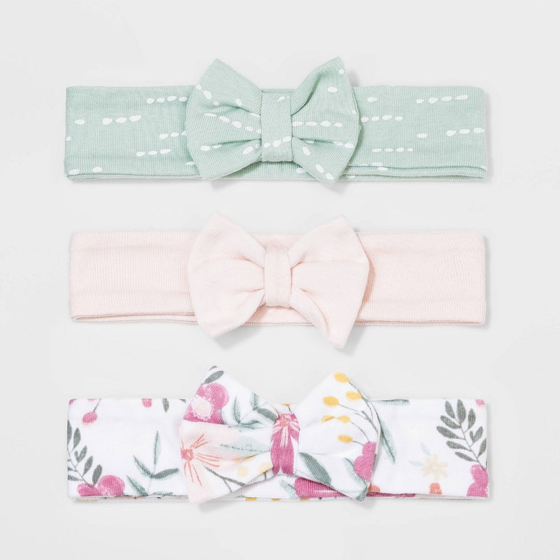 Baby Girls' 3pk Meadow Hairband - Cloud Island™ Pink 0-6M