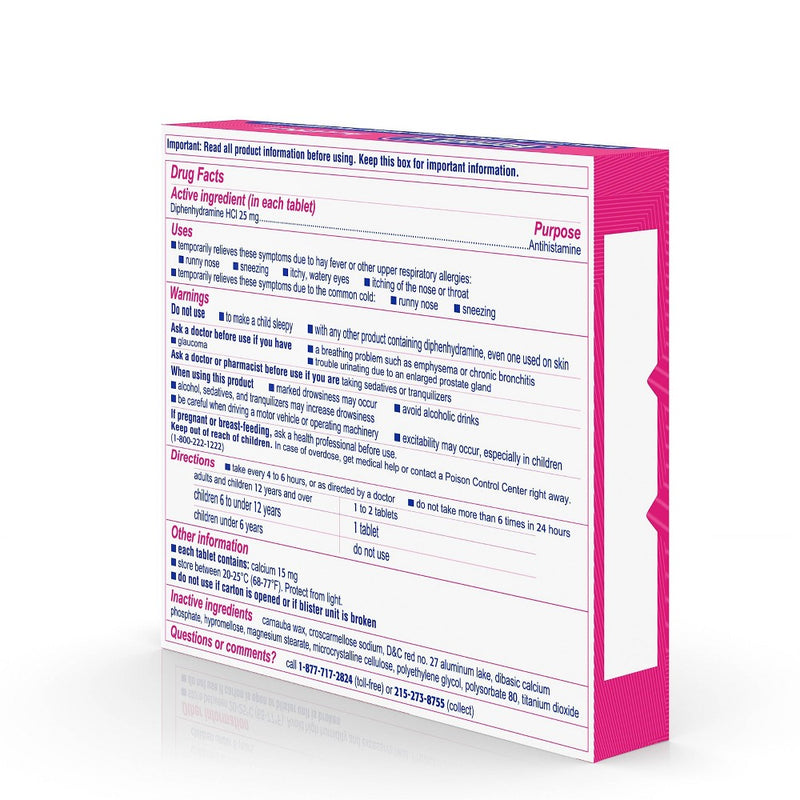 Benadryl Ultratabs Allergy Relief Tablets - Diphenhydramine HCl - 24ct