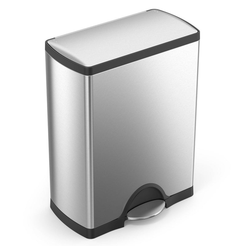 simplehuman 50L Rectangular Step Trash Can Brushed Stainless Steel (LOCAL PICKUP ONLY)