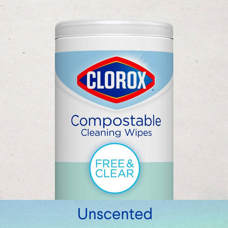 Clorox Compostable Wipes - Free & Clear - 75ct