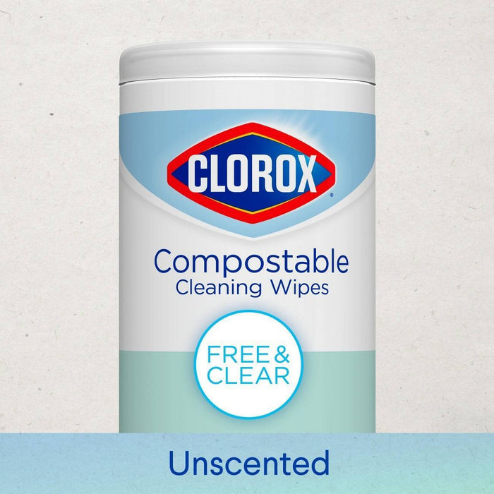 Clorox Compostable Wipes - Free & Clear - 75ct