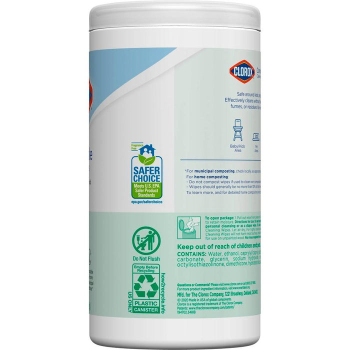 Clorox Compostable Wipes - Free & Clear - 75ct