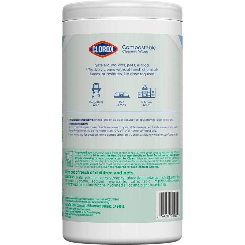Clorox Compostable Wipes - Free & Clear - 75ct