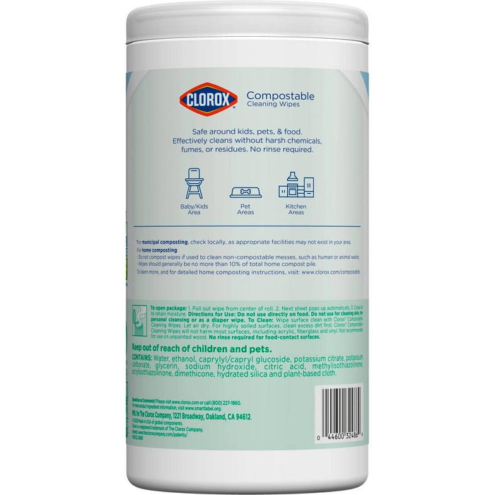 Clorox Compostable Wipes - Free & Clear - 75ct