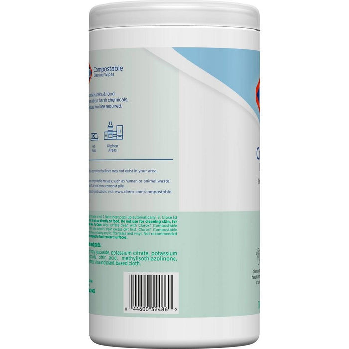 Clorox Compostable Wipes - Free & Clear - 75ct