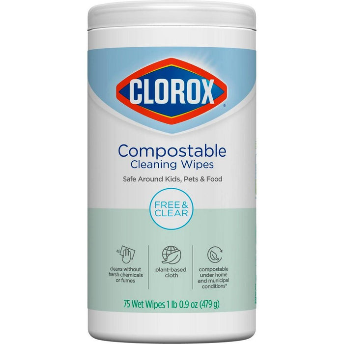 Clorox Compostable Wipes - Free & Clear - 75ct