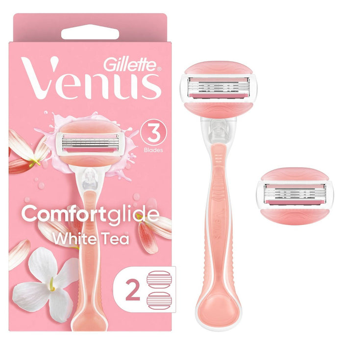 Venus Comfortglide White Tea Women's Razor + 2 Razor Blade Refills
