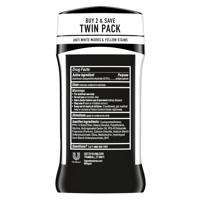 2 Pack Degree Men Ultraclear Black + White 72-Hour Antiperspirant & Deodorant