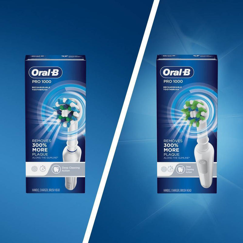Oral-B Pro 1000 Cross Action Electric Toothbrush Powered by Braun - White