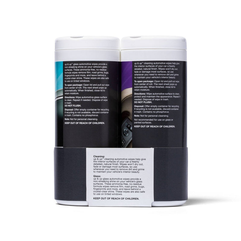 2pk Automotive Interior Cleaner Auto Wipes - up & up - Cleaning and Glass *ADD 3 TO YOUR CART & 1 IS FREE!*