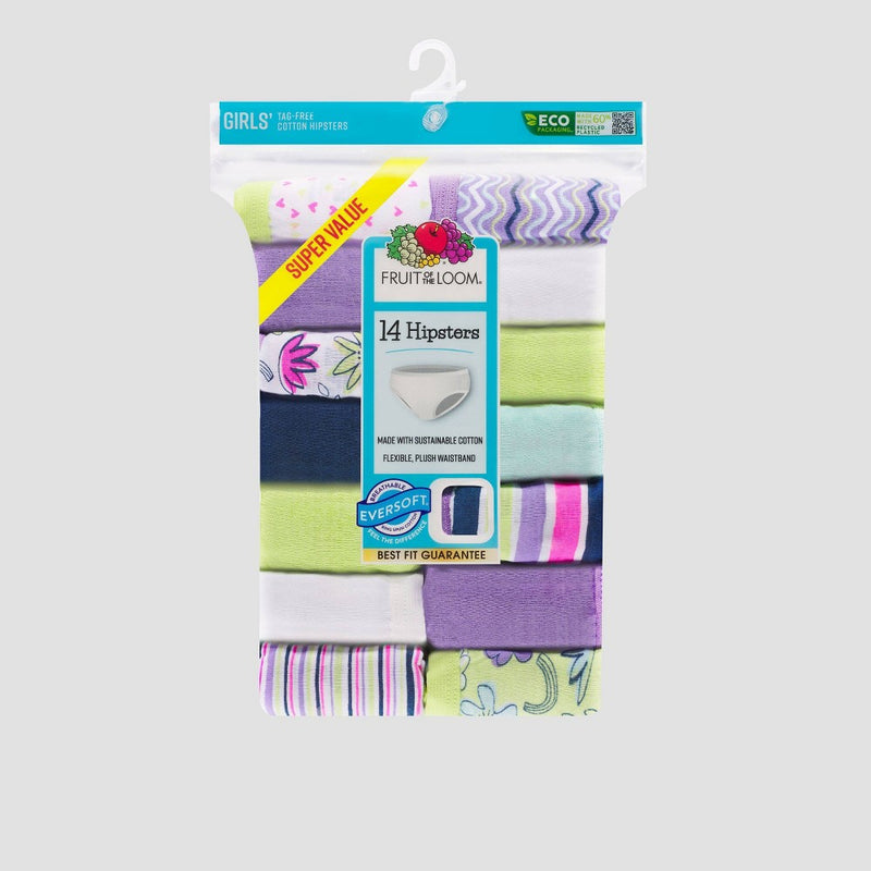 Fruit of the Loom Girls' 14pk Cotton Hipster - Colors May Vary 10