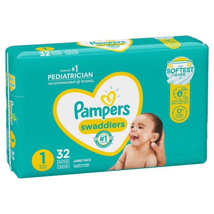 Pampers Swaddlers Diapers Jumbo Pack - Size 1 -32ct