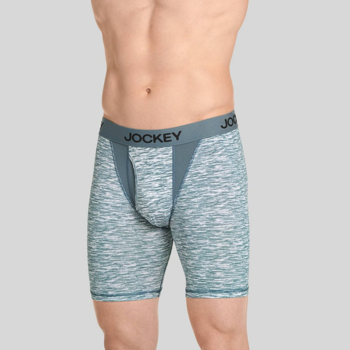 Jockey Generation™ Men's Performance Microfiber Sport 2pk Long Leg Boxer Briefs - Black/Gray S