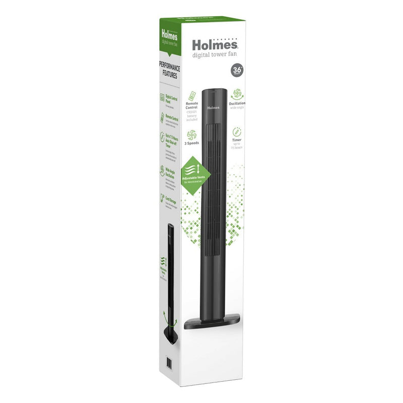 Holmes 36" Digital Tower Oscillating Fan Black (LOCAL PICKUP ONLY)