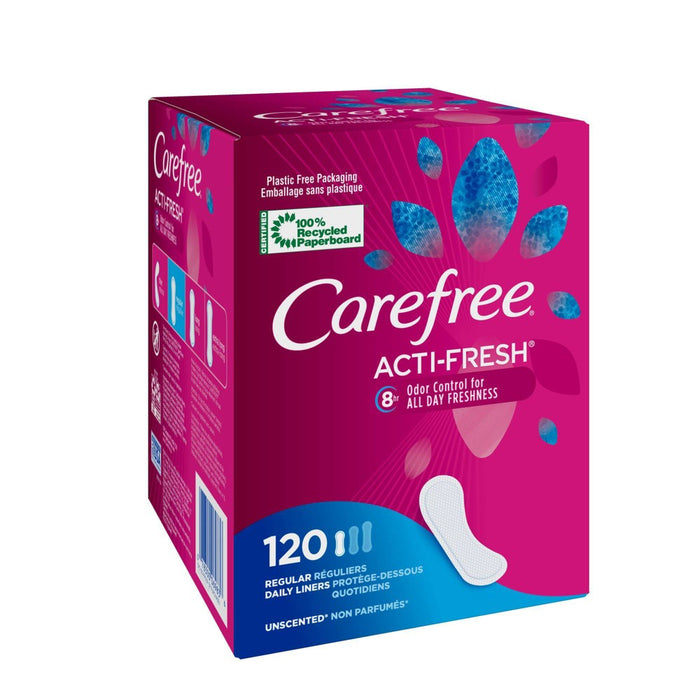 Carefree Acti-Fresh Flat Panty Liner - Regular - 120ct