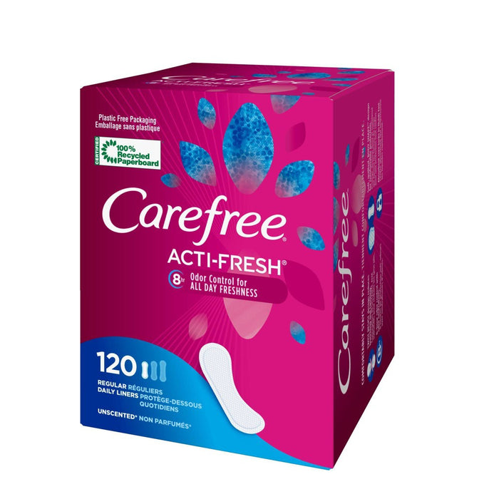 Carefree Acti-Fresh Flat Panty Liner - Regular - 120ct