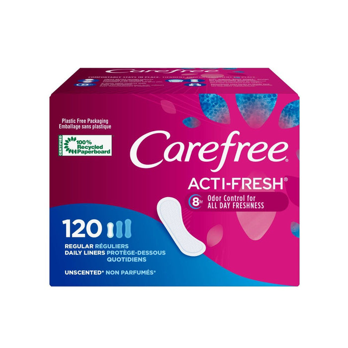 Carefree Acti-Fresh Flat Panty Liner - Regular - 120ct