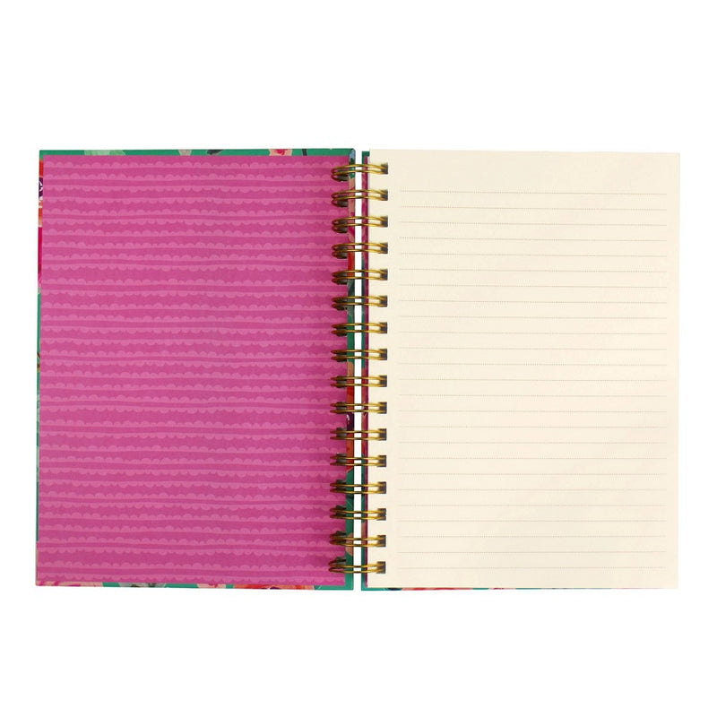 greenroom Lined Journal Hardcover Floral - Turquoise
