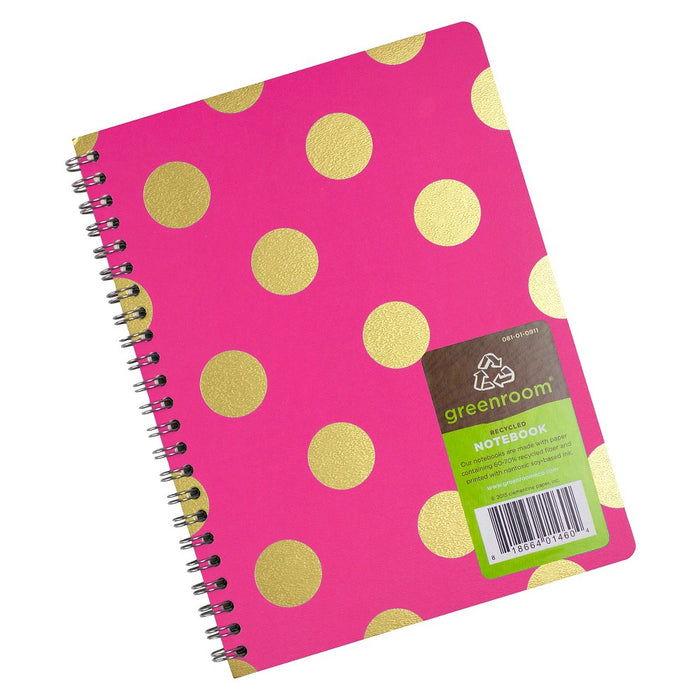 Spiral Notebook 1 Subject College Ruled Polka Dot (Designs May Vary) - Greenroom