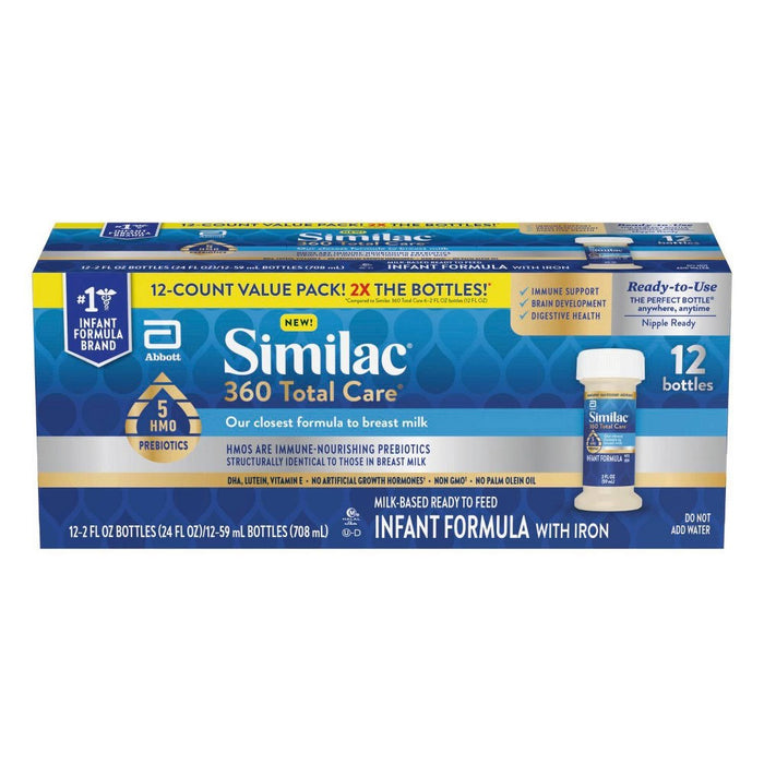 Similac 360 Total Care Advance Non-GMO Ready to Feed Infant Formula Bottles - 2 fl oz Each/12ct