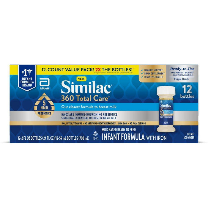 Similac 360 Total Care Advance Non-GMO Ready to Feed Infant Formula Bottles - 2 fl oz Each/12ct