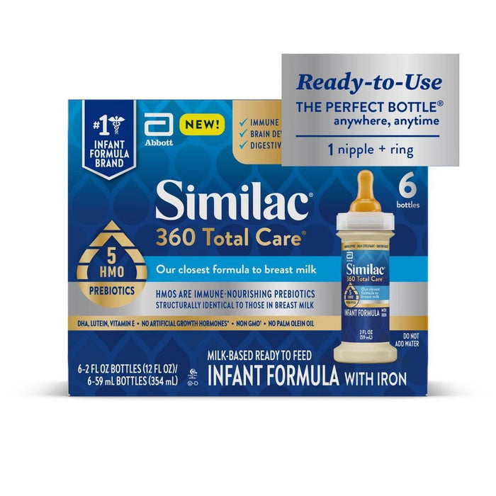 Similac 360 Total Care Advance Non-GMO Ready to Feed Infant Formula Bottles - 2 fl oz Each/12ct