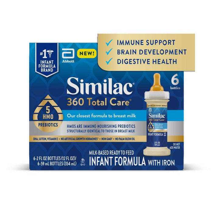 Similac 360 Total Care Advance Non-GMO Ready to Feed Infant Formula Bottles - 2 fl oz Each/12ct