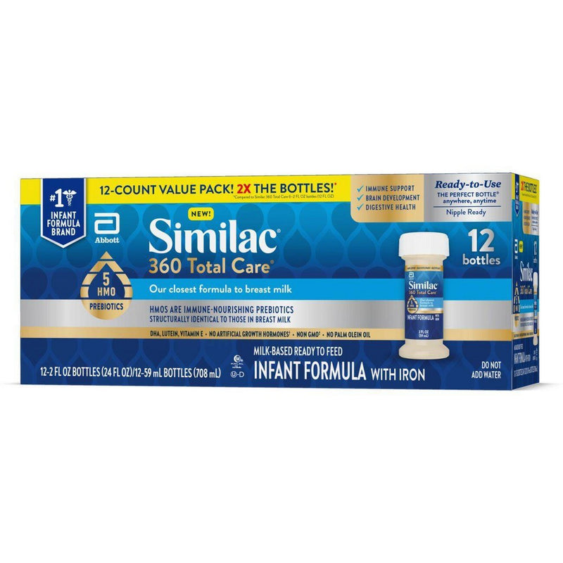 Similac 360 Total Care Advance Non-GMO Ready to Feed Infant Formula Bottles - 2 fl oz Each/12ct