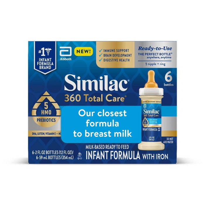 Similac 360 Total Care Advance Non-GMO Ready to Feed Infant Formula Bottles - 2 fl oz Each/12ct