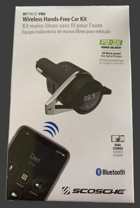 Scosche Bluetooth Power Delivery FM Transmitter 12W USB-A and 18W USB-C - Black