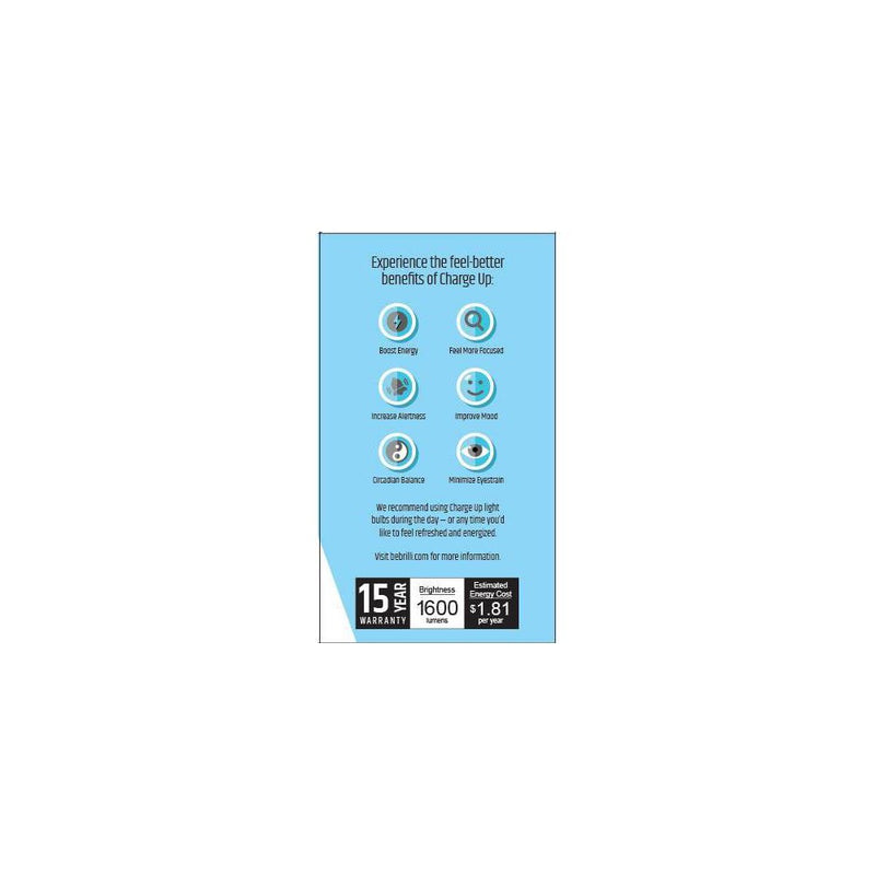 Brilli A21 100W Charge Up Energy-Boosting Dimmable LED Light Bulb White