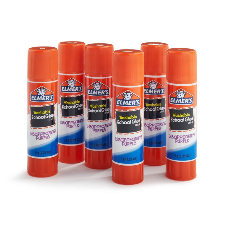 Elmer's 6pk Washable School Glue Sticks - Disappearing Purple