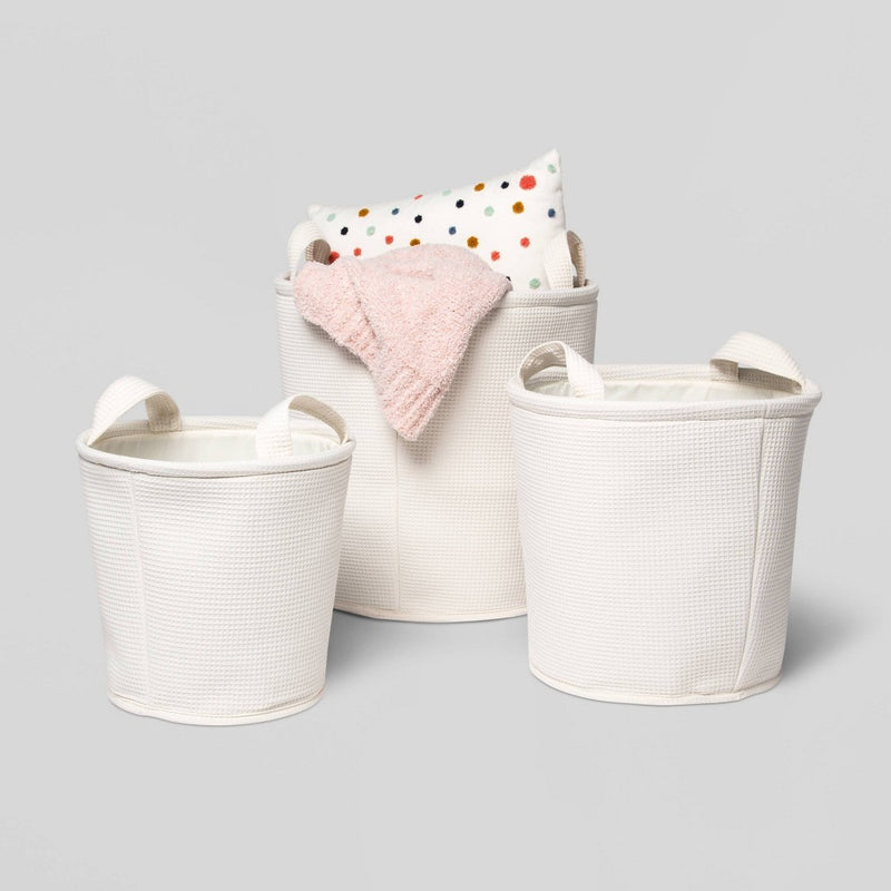 Extra Large Waffle Storage Basket Cream - Pillowfort™