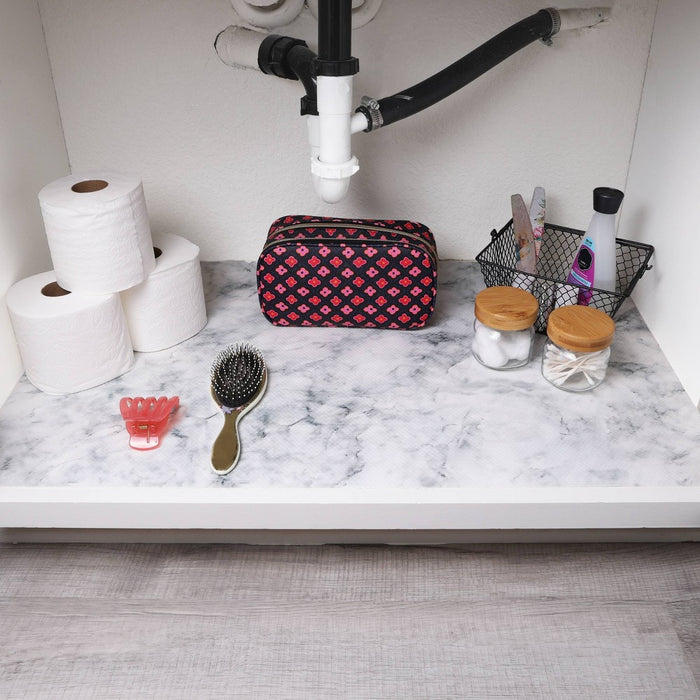 Con-Tact 24" x 4' Under Sink Mat Carrara Marble