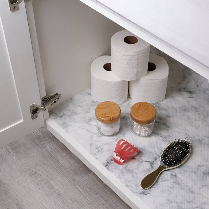 Con-Tact 24" x 4' Under Sink Mat Carrara Marble