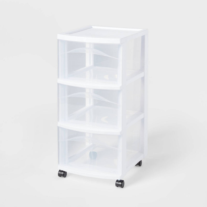 3 Drawer Medium Cart White - Brightroom™ (LOCAL PICKUP ONLY)