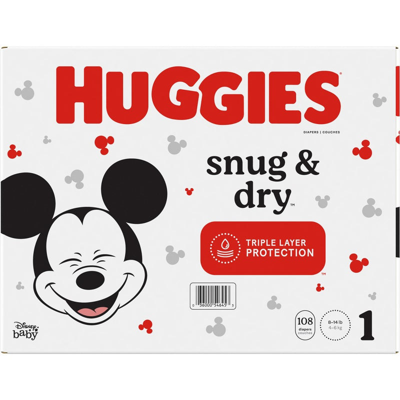 Huggies Snug & Dry Baby Disposable Diapers Super Pack - Size 1 - 108ct-