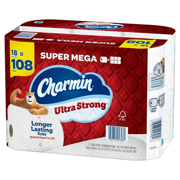 Charmin Ultra Strong Toilet Paper - 18 Super Mega Rolls