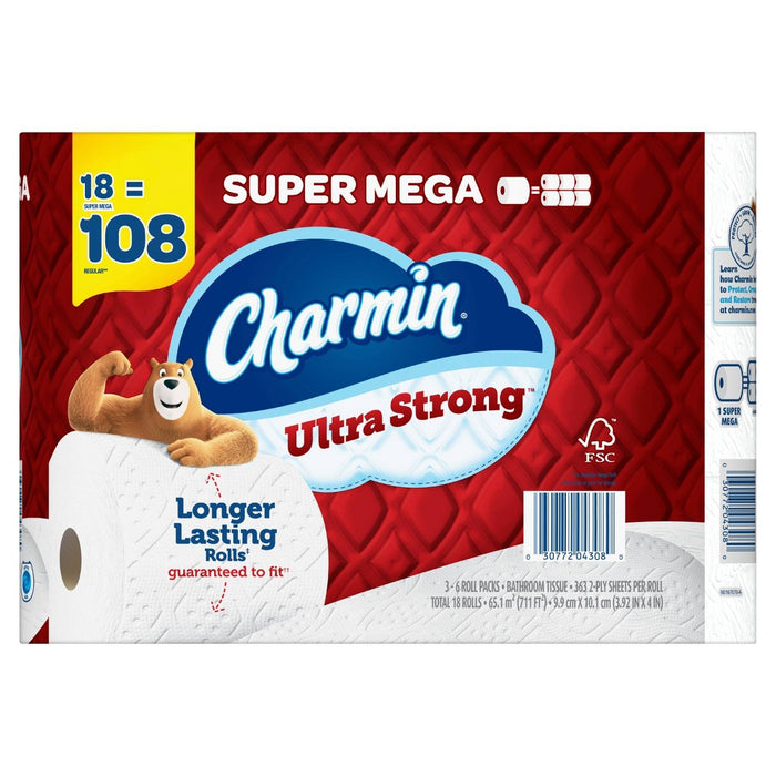 Charmin Ultra Strong Toilet Paper - 18 Super Mega Rolls