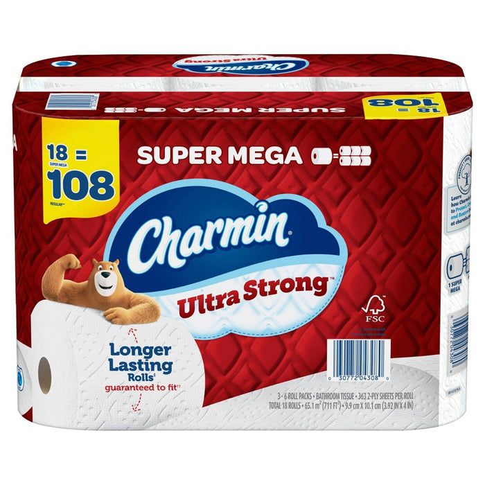 Charmin Ultra Strong Toilet Paper - 18 Super Mega Rolls