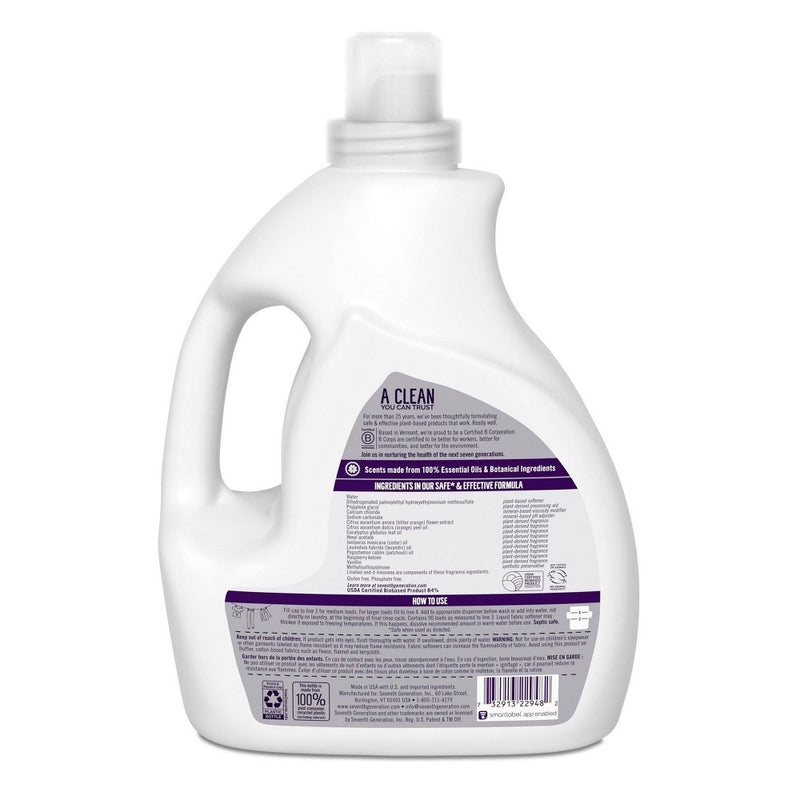 Seventh Generation Fabric Softener Lavender - 90 fl oz