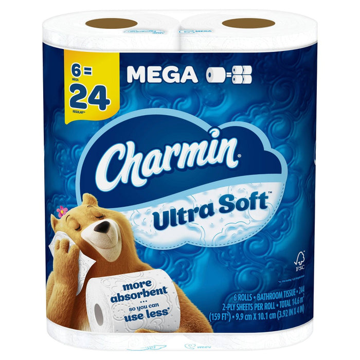 Charmin Ultra Soft Toilet Paper - 6 Mega Rolls