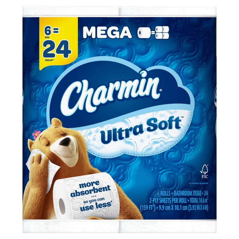 Charmin Ultra Soft Toilet Paper - 6 Mega Rolls