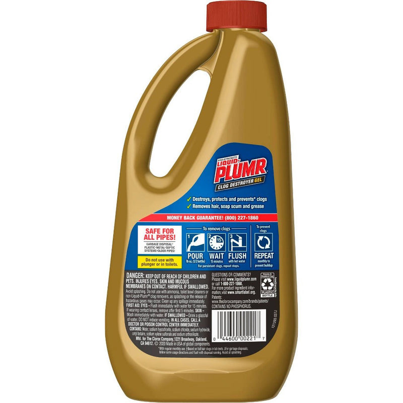 Liquid-Plumr Pro-Strength Clog Remover Full Clog Destroyer 32oz