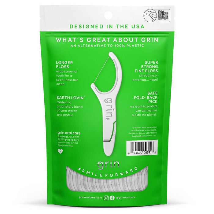 Grin Oral Care Fine Flosspyx - Minty - 75ct
