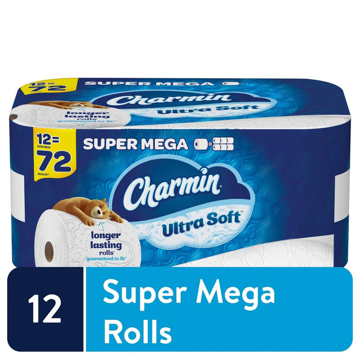 Charmin Ultra Soft Toilet Paper - 12 Super Mega Rolls