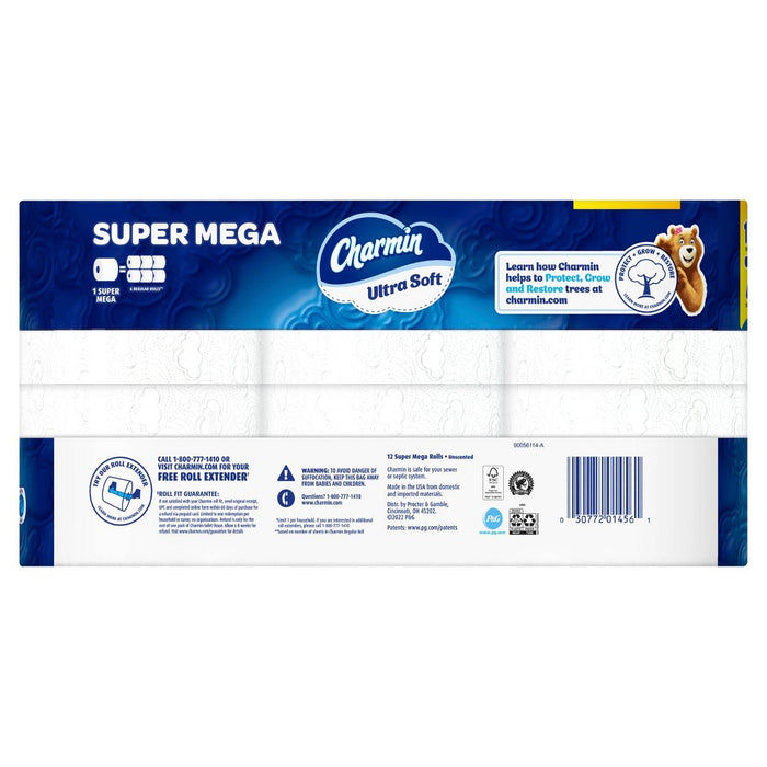 Charmin Ultra Soft Toilet Paper - 12 Super Mega Rolls