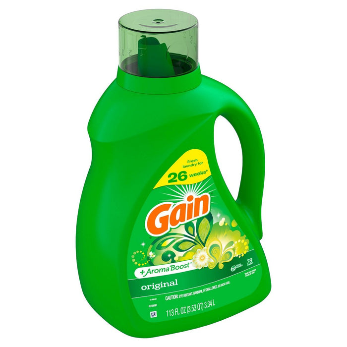 Gain + Aroma Boost Original Scent HE Compatible Liquid Laundry Detergent - 113 fl oz