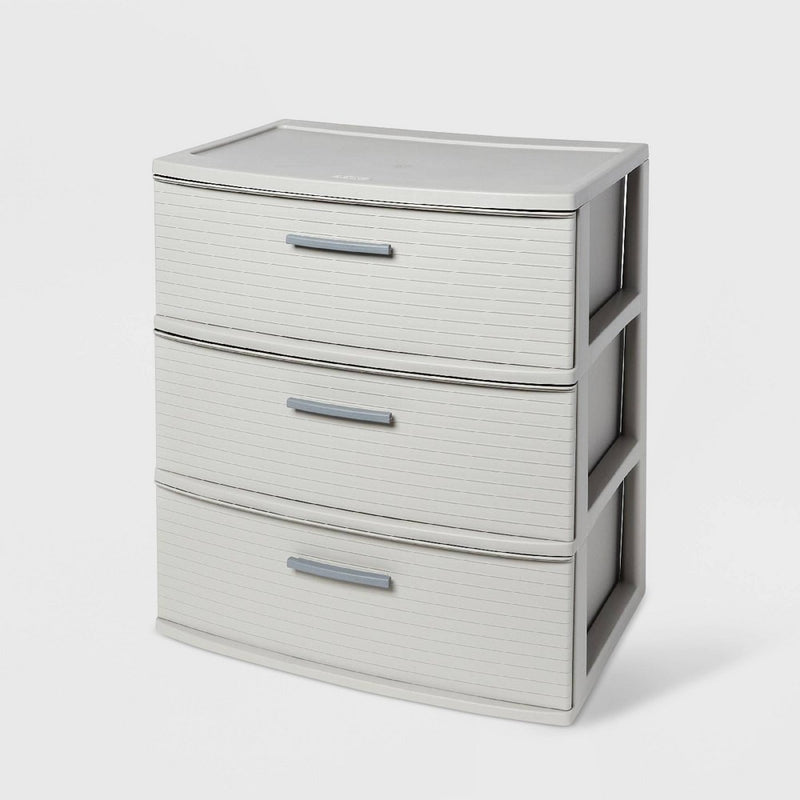 3 Drawer Wide Tower Dark Gray - Brightroom™ (LOCAL PICKUP ONLY)