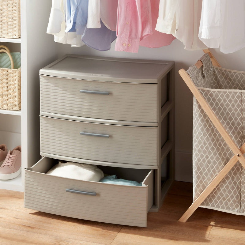 3 Drawer Wide Tower Dark Gray - Brightroom™ (LOCAL PICKUP ONLY)